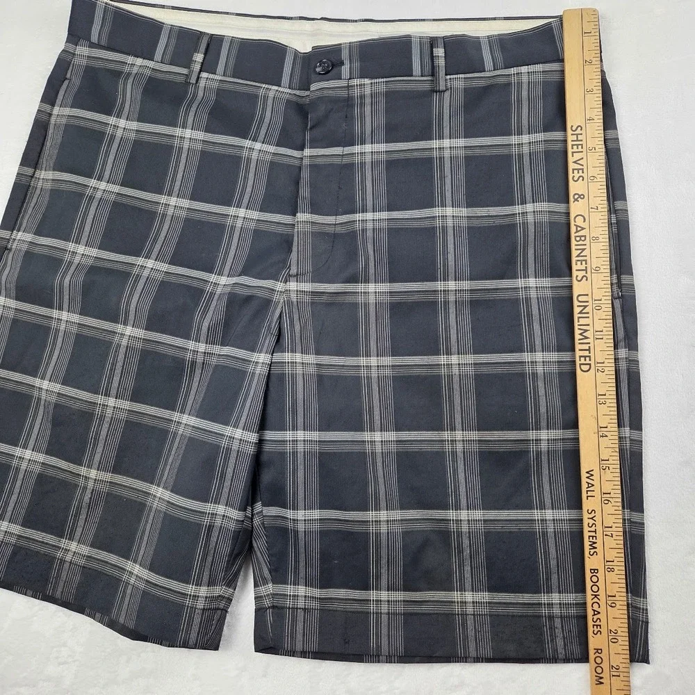 Greg Norman Shorts Men 36 Blue Performance Golf Flat Front Excellent